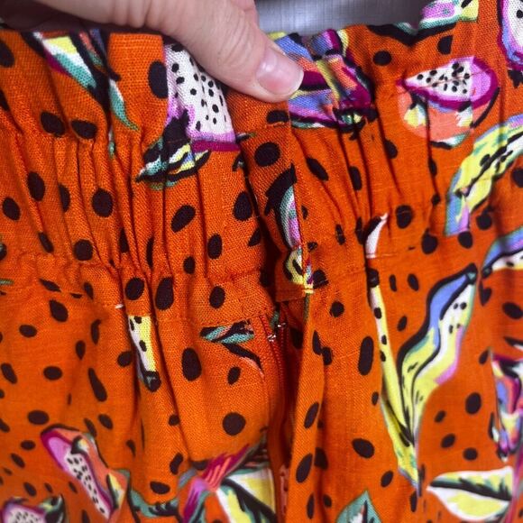 OPT Two Piece Linen Blend Set Top & Shorts Hawaiian Floral Polka Dot Print S/M* - Picture 12 of 15